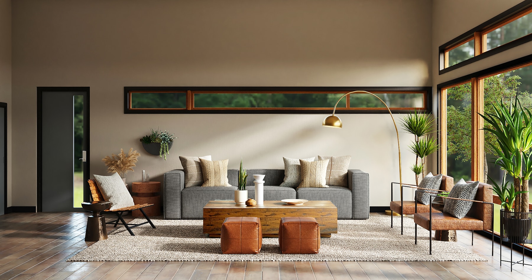 Premium finished interior with elegant wallpaper and refined furnishings